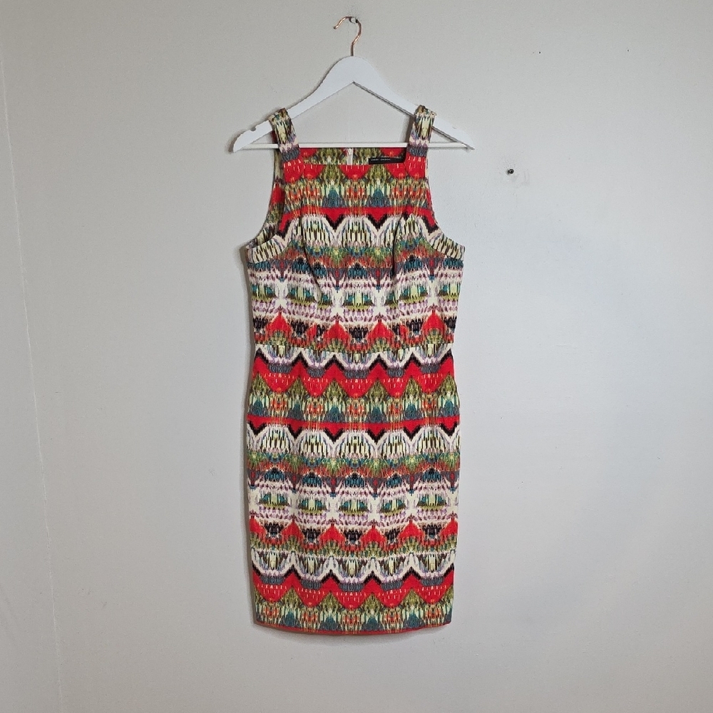Maggy London Colorful Zigzag Mini Dress Size 10